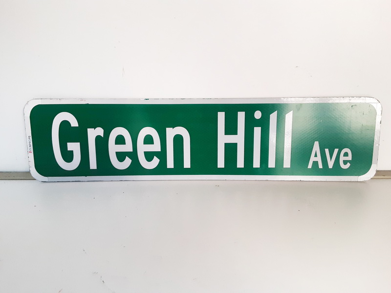 placa calle green hill eeuu doble cara metal 15.5x63.5x0.4 1u